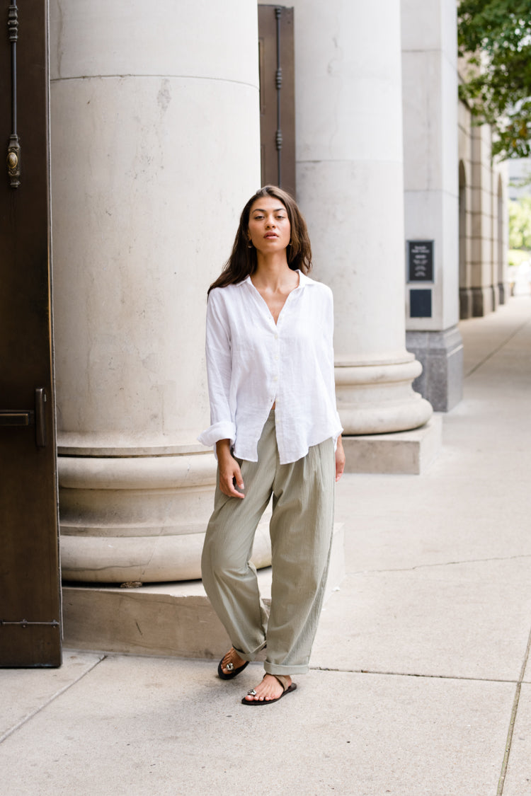 organic cotton dress pants women Core Straight Leg Pants Azure Blue XXS