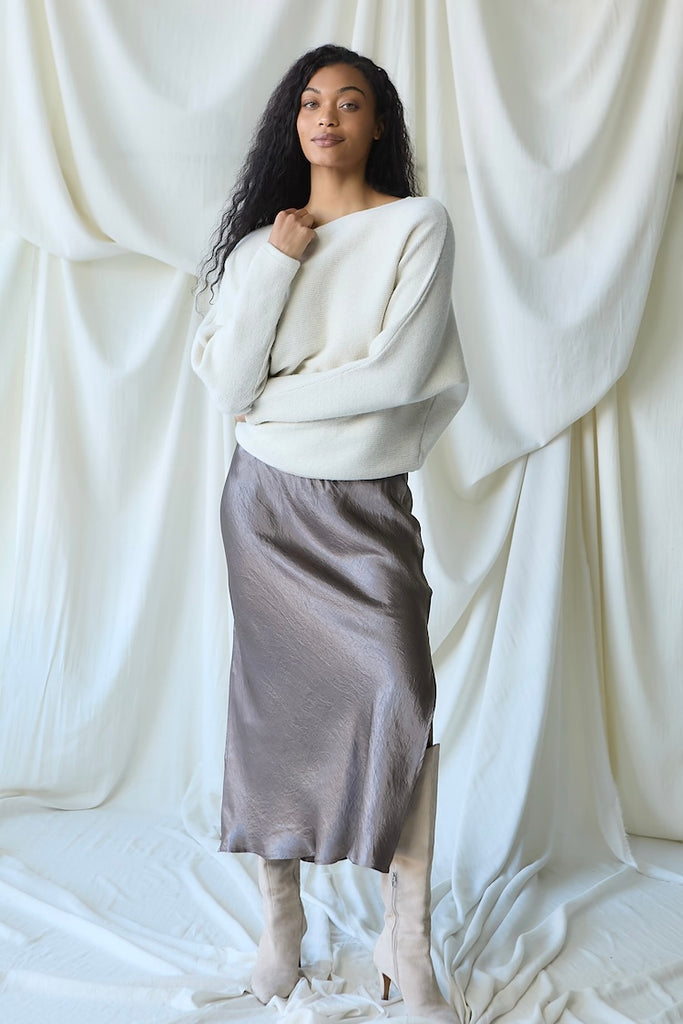 Bias Slip Skirt - NAIA Acetate- Steel – Natalie Busby