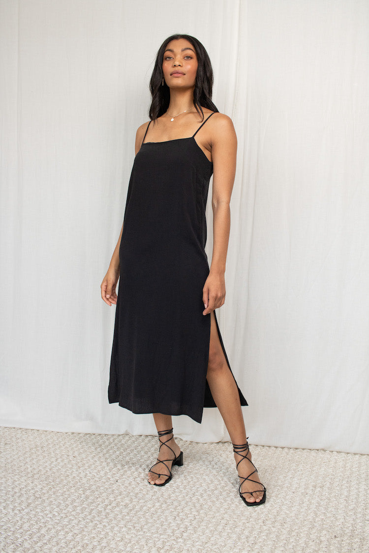 Easy Tank Dress - Tencel Viscose - Black Natalie Busby Easy Tank Dress - Tencel Viscose - Black Natalie Busby