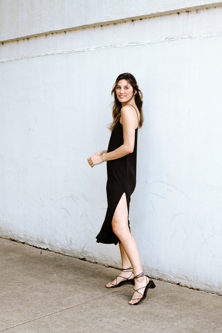 Easy Tank Dress - Tencel Viscose - Black Natalie Busby Easy Tank Dress - Tencel Viscose - Black Natalie Busby